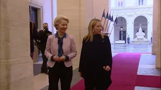 GIORGIA MELONI RICEVE LA PRESIDENTE DELLA COMMISSIONE EUROPEA URSULA VON DER LEYEN