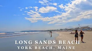 Long Sands Beach Late Afternoon Walk: York Beach, ME Scenic 4K Beach Walking Tour with Binaural 🎧