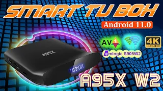 Новинка TV Box A95 W2 Android 11.0 Amlogic S905W2 Это бюджетный вариант на AV1 кодеке  Обзор