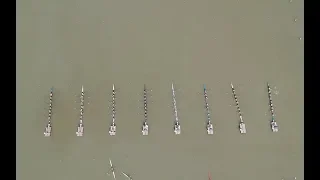 Drone view of the start at the 2019 World Rowing Masters Regatta