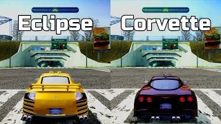 NFS Most Wanted: Mitsubishi Eclipse vs Chevrolet Corvette C6 - Drag Race