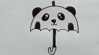 Haw To Draw Panda 🐼 Design Umbrella ☔ Drawing