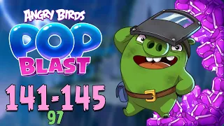 Angry Birds Pop Blast Gameplay Pt 28: Levels 141-145 - MECHANIC PIG Unlocked!