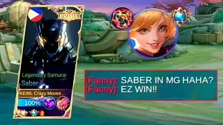 SABER IS NO MATCH TO FANNY!! SABER VS FANNY IN MYTHICAL GLORY SOLO RANKED GAME!!