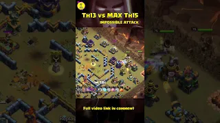 🔥Th13 vs Th15 🔥 INSANE! Clan War Attack || Clash of Clans #shorts #cocshorts #clashofclans