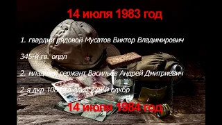 Афганистан в память о погибших 14 июля 1980 - 1988 гг