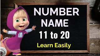 Number Names 11 to 20, Number names 11-20, Number Names with spelling, Number Names for kids