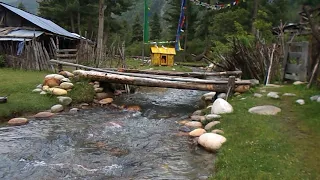 A walk by a gentle stream in Rakcham village in Kinnaur district, Himachal Pradesh