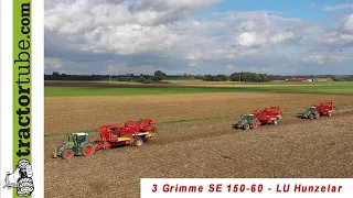 3 Grimme SE 150-60 im Einsatz - Kartoffeln roden mit LU Hunzelar 2019