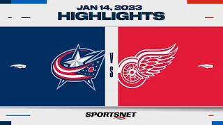 NHL Highlights | Blue Jackets vs. Red Wings - January 14, 2023