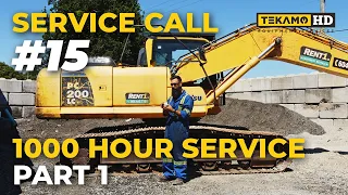 Excavator Maintenance 1000 Hour Service pt1 - Komatsu Excavator PC200LC | Service Call Series