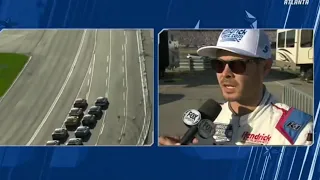 KYLE LARSON DENNY HAMLIN INTERVIEWS AFTER CRASH - 2022 NASCAR CUP SERIES AT NEW ATLANTA