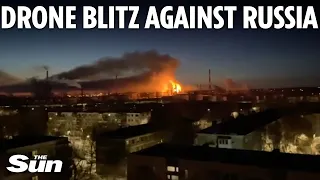 Ukraine kamikaze drones blast another Russian oil refinery as blitz continues despite US warnings