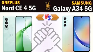 Oneplus Nord CE 4 vs Samsung Galaxy A34 5G Full phone specs comparison