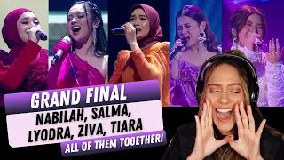 Salma, Nabilah, Lyodra, Ziva &Tiara | GRAND FINAL | INDONESIAN IDOL 2023 | REACTION!!