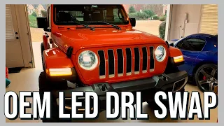 JL Jeep Wrangler OEM LED DRL SWAP