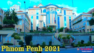 Phnom Penh Driving tour 2021, Phnom Penh action traffic road 2021