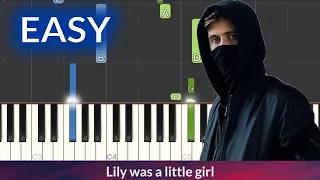 Alan Walker, K-391 & Emelie Hollow - Lily EASY Piano Tutorial + LYRICS