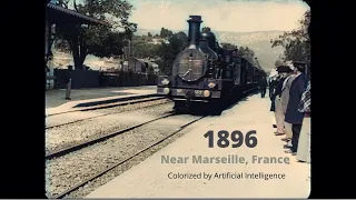 1896 (4K scan) The Arrival of a Train at La Ciotat Station - Lumière Brothers - DeOldified