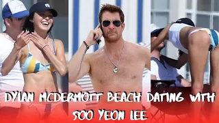 Dylan McDermott On Beach  With Soo Yeon Lee