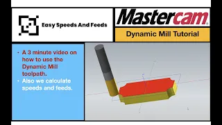 Mastercam 2020 Tutorial - Dynamic Mill in 3 min