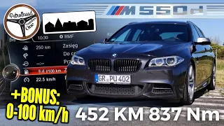 452 KM BMW F11 M550d | Ile NAJMNIEJ spali w mieście? +POMIAR RACEBOX 0-100 km/h.