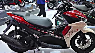 2024 Yamaha Aerox 155 VVA in red and white color option | 2024 Yamaha Aerox walk-around