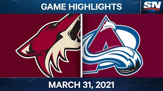 NHL Game Highlights | Coyotes vs. Avalanche - Mar. 31, 2021