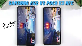 Samsung A52 vs Xiaomi Poco X3 NFC | Snapdragon 720G vs Snapdragon 732G Speedtest, Camera Comparison