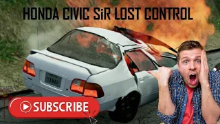 BeamNG Honda Civic SiR Lost Control and caught fire. #beamngdrive #beamng #gaming #viral