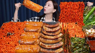 [Mukbang ASMR] Gopchang Deachang Beef Intestine with Buldak Fire Noodles Recipe realsound Ssoyoung