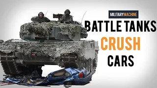 Battle Tanks Crush Cars (Military Machine)