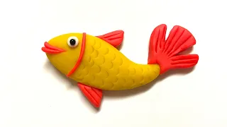 ❤️ Clay art - how to make fish/ model craft tutorial. easy /DIY