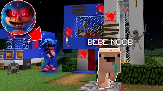 BEBE NOOB VS CASA MALDITA SONIC 😱 - MINECRAFT TROLL NOOB VS PRO