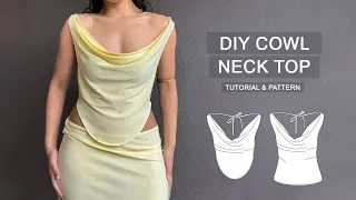 DIY Cowl Neck Top in 1 hour [SEWING TUTORIAL + PATTERN]