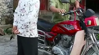 Motorcycle knocking prank