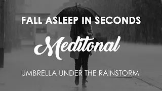 Umbrella Under The Thunderstorm | Heavy Rain On Umbrella & Thunder for Better Sleep