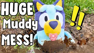 💩 Baby Bluey HUGE Muddy Mess | Funny Bluey and Bingo Video for Toddlers! Bluey Plush Pretend Play