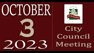 City of Fredericksburg, TX - Regular City Council Meeting - Tuesday, October 3, 2023