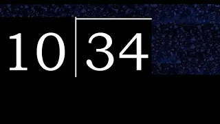 Dividir 34 entre 10 division inexacta con resultado decimal de 2 numeros con procedimiento