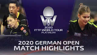 Xu Xin/Liu Shiwen vs Patrick Franziska/Petrissa Solja | 2020 ITTF German Open Highlights (1/2)