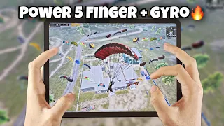 ipad air 4 pubg handcam🔥5 Finger + full Gyro | NEW school landing #46