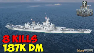 World of WarShips | Georgia | 8 KILLS | 187K Damage - Replay Gameplay 4K 60 fps