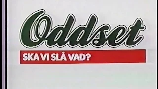 Oddset ska vi slå vad  (TBC image)   TV3 reklam 18 Dec 1990