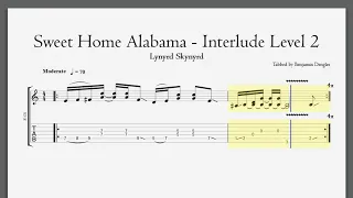 Lynyrd Skynyrd - Sweet Home Alabama (Interlude Level 2 - 70bpm Guitartab)