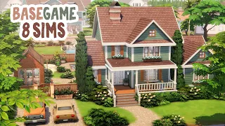 8 Sim Base Game House 💚 || The Sims 4: Speed Build