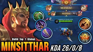 2x MANIAC!! 26 Kills Minsitthar Inspire, Insane Attack Speed - Build Top 1 Global Minsitthar ~ MLBB