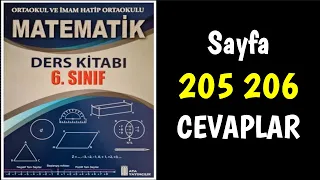 6. Sınıf Matematik  Ders Kitabı Sayfa 205 206 Cevaplar