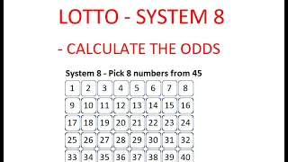 How to Calculate the Odds of Winning Lotto with System 8 - Step by Step Instructions - Tutorial