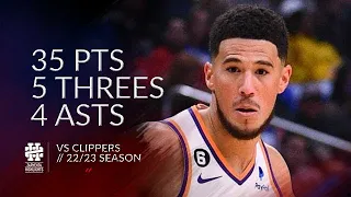 Devin Booker 35 pts 5 threes 4 asts vs Clippers 22/23 season